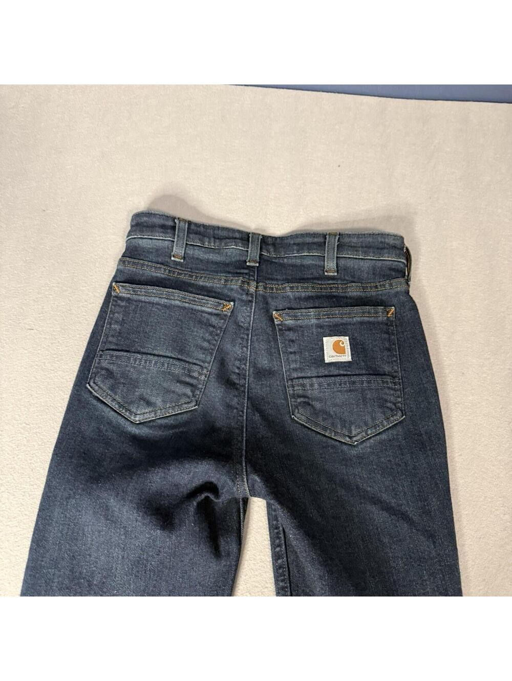Carhartt Jeans Womens Size 2 Regular Slim Fit Dark Wash Stretch Blue Denim - Picture 12 of 14